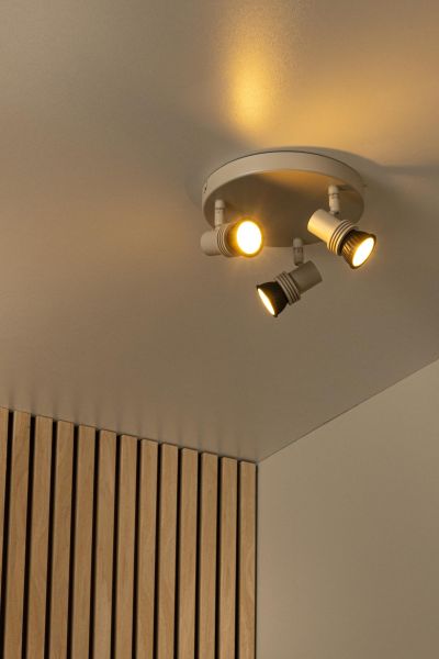 Lucide KIANTI - Ceiling spotlight - Ø 21 cm - 3xGU10 - Taupe